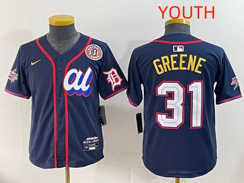 Youth 2025 Detroit Tigers 31 Greene Drak Blue All star Nike MLB Jersey style 1